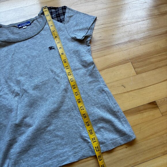 Burberry Blue Label Women’s Gray Plaid Tee Size 38 (US 4/6) - Picture 4 of 11